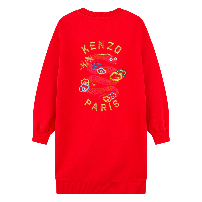 Gerades Kleid mit Stickereien KENZO KIDS 
                        GIRL