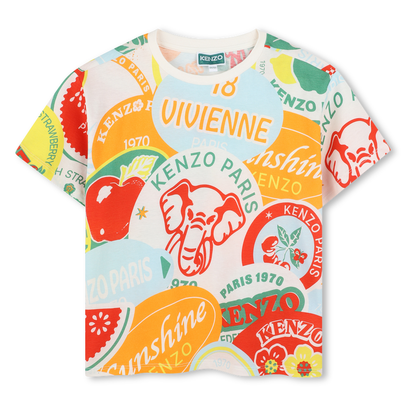 Kurz&auml;rmliges Baumwoll-Shirt KENZO KIDS 
                        BOY