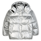 Silberne Daunenjacke mit Kapuze KARL LAGERFELD KIDS 
                    GIRL