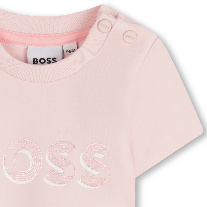 T-Shirt mit gl&auml;nzendem Druck BOSS 
                        GIRL