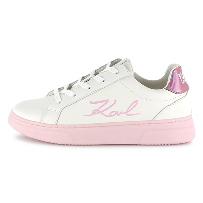Schn&uuml;rsneakers aus Leder KARL LAGERFELD KIDS GIRL