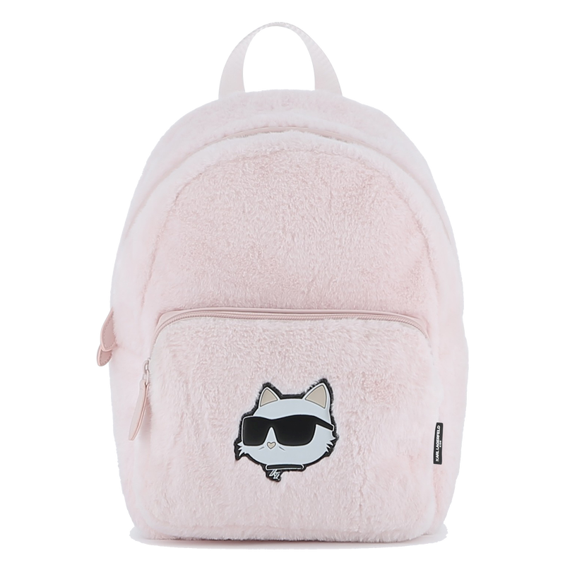 Kleiner Rucksack aus flauschigem Fleece KARL LAGERFELD KIDS 
                        GIRL
