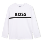 Lang&auml;rmeliges t-shirt, WEISS, hi-res