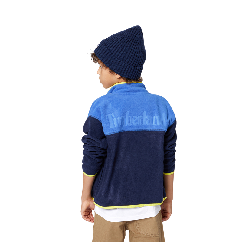 Zweifarbige Strickjacke aus Fleece TIMBERLAND 
                        BOY