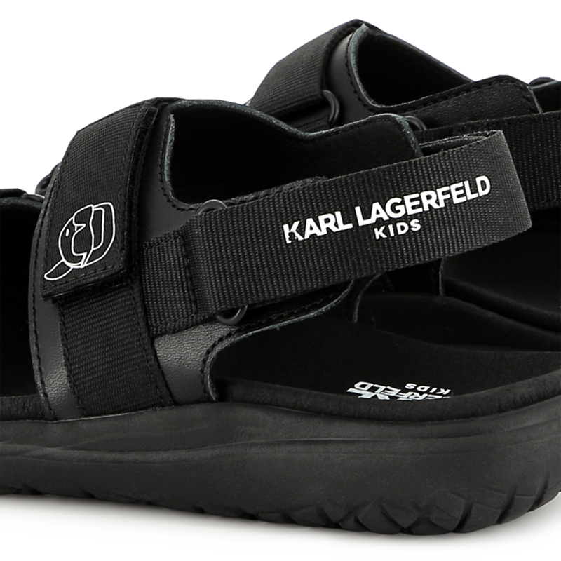 Ledersandalen mit Klett KARL LAGERFELD KIDS 
                        BOY