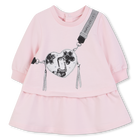 Kleid aus Baumwollfleece, ROSE, hi-res