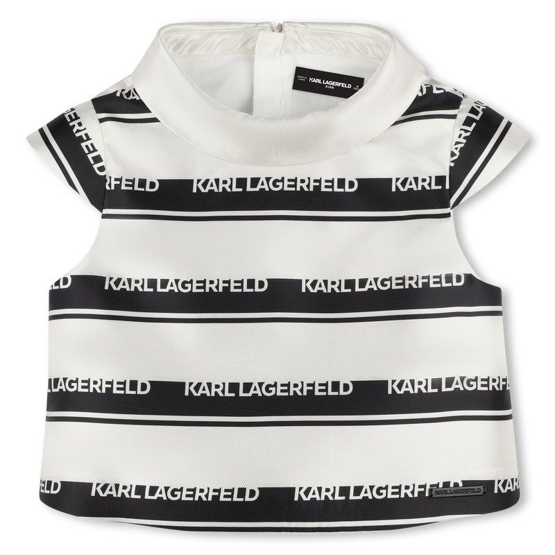 Gestreifte Bluse mit Logo KARL LAGERFELD KIDS 
                        GIRL