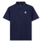 Einfarbiges Poloshirt mit Logo, MITTELALTERLICHES BLAU, hi-res