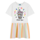 Kleid mit gl&auml;nzendem print KENZO KIDS 
                    GIRL