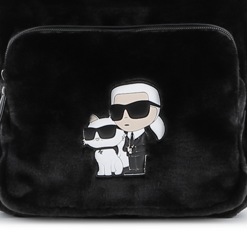 Kleiner Rucksack aus flauschigem Fleece KARL LAGERFELD KIDS 
                        GIRL