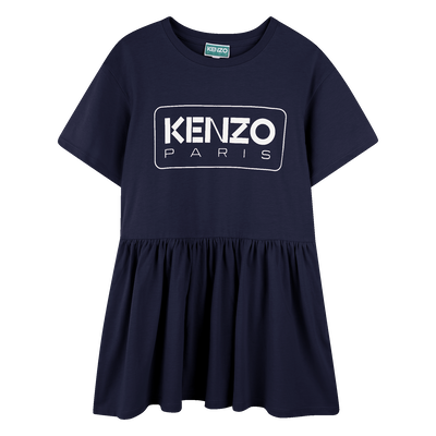 Kleid mit Logo und Volant KENZO KIDS GIRL
