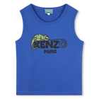 Baumwoll-Tanktop mit Logo KENZO KIDS 
                    BOY