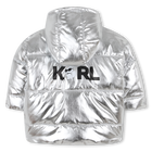 Silberne Daunenjacke mit Kapuze KARL LAGERFELD KIDS 
                    GIRL