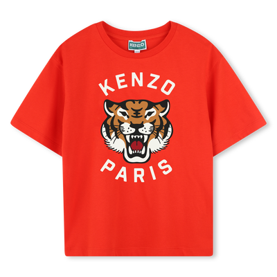 Baumwoll-T-Shirt mit Print KENZO KIDS BOY