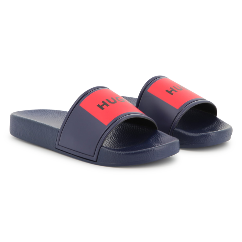 Pantoletten mit Badges HUGO 
                        BOY