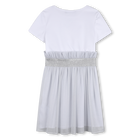 Kurz&auml;rmeliges kleid aus bi-material KARL LAGERFELD KIDS 
                    GIRL