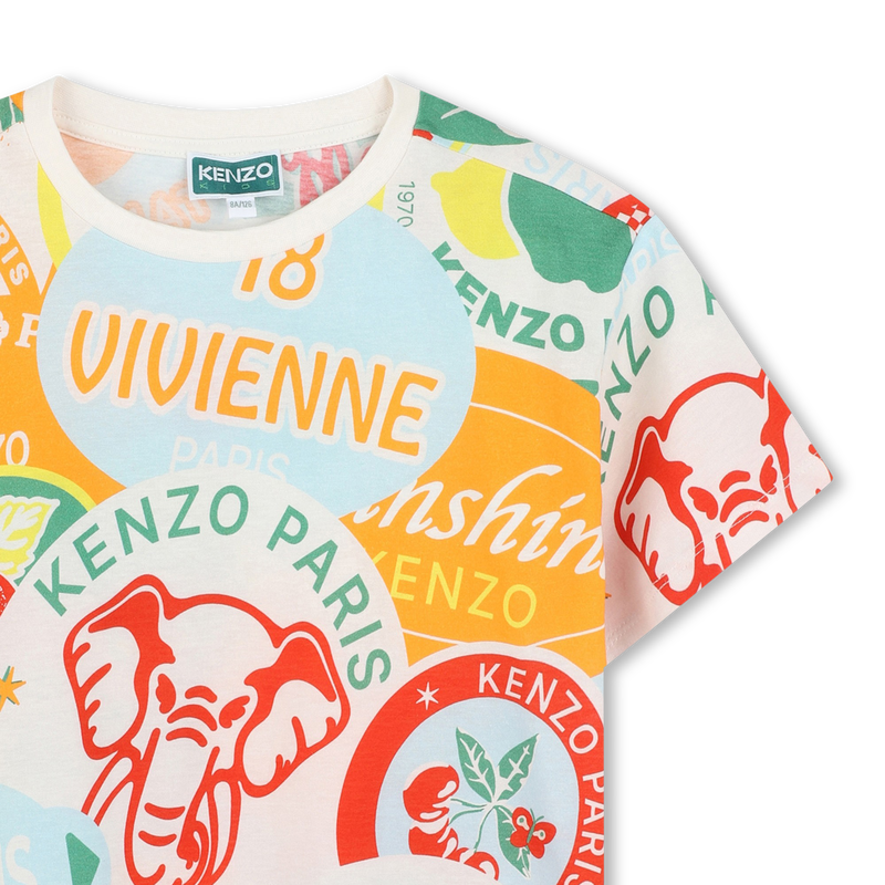 Kurz&auml;rmliges Baumwoll-Shirt KENZO KIDS 
                        BOY