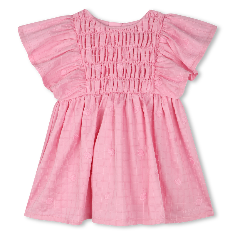 Besticktes Baumwollsatin-Kleid KENZO KIDS 
                        GIRL