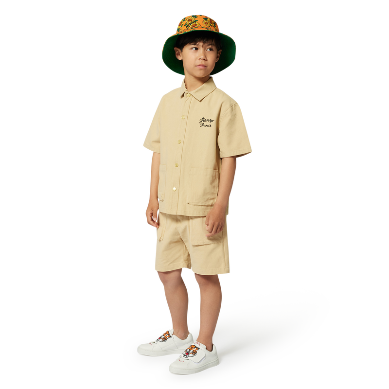 Bestickte Baumwoll-Bermudas KENZO KIDS 
                        BOY