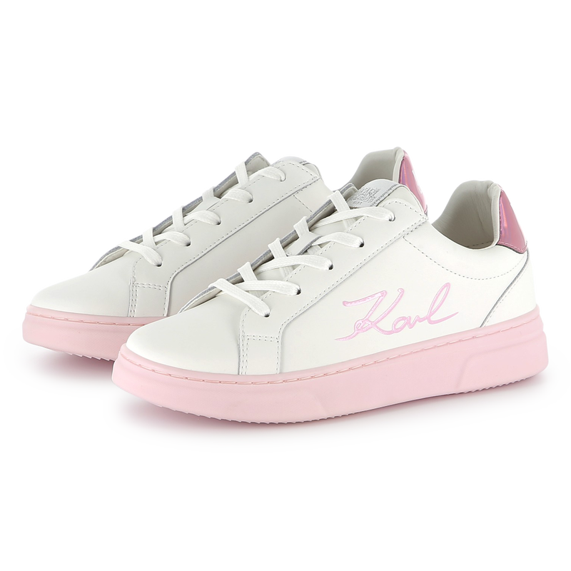 Schn&uuml;rsneakers aus Leder KARL LAGERFELD KIDS 
                        GIRL