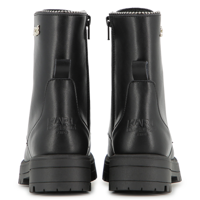 Mittelhoher Schn&uuml;rstiefel aus Rindsleder KARL LAGERFELD KIDS GIRL