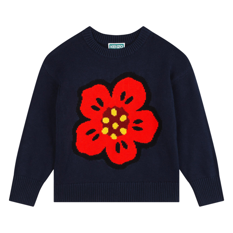 Strickpulli mit Blume und Logo KENZO KIDS 
                        GIRL
