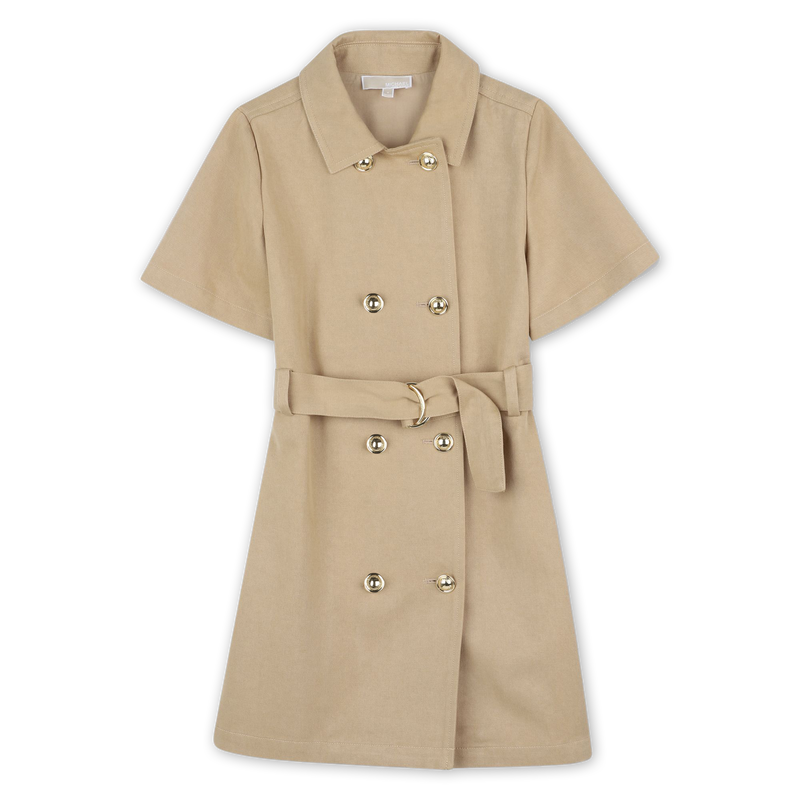 Kurz&auml;rmeliges Kleid aus Twill MICHAEL KORS 
                        GIRL