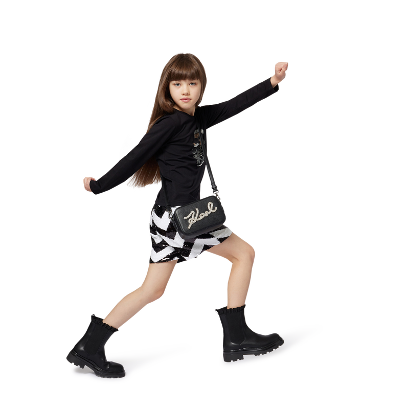 Shorts mit Fischgr&auml;tmuster KARL LAGERFELD KIDS 
                        GIRL