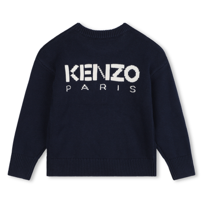 Strickpulli mit Blume und Logo KENZO KIDS GIRL
