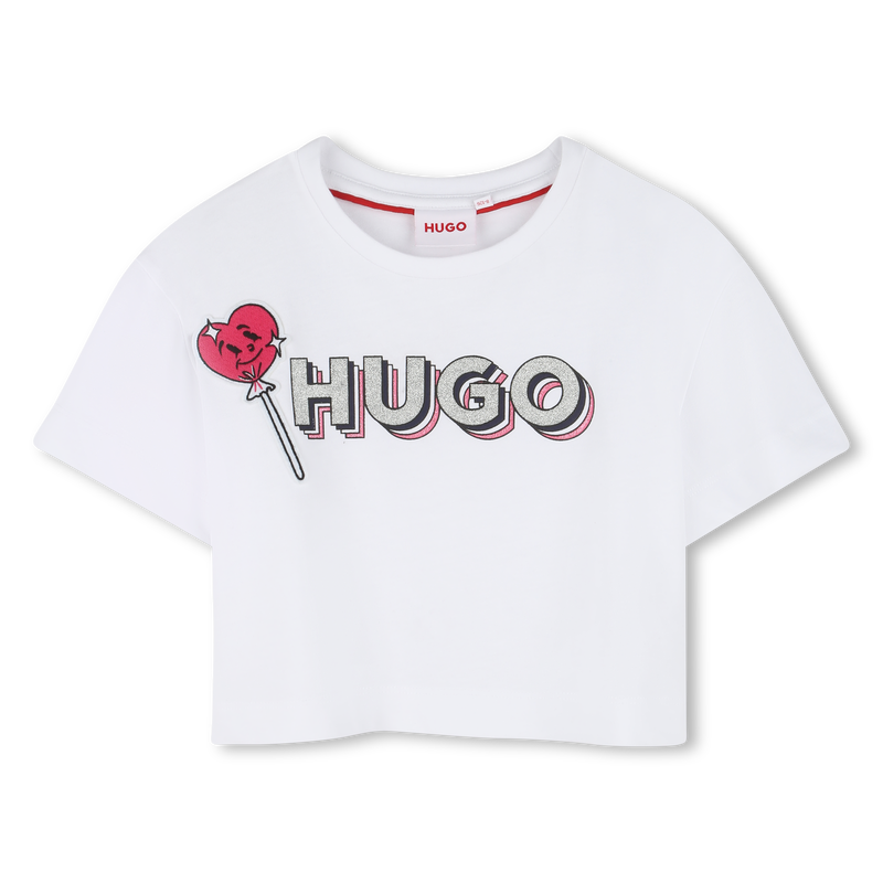 T-Shirt mit Patch und Logo HUGO 
                        GIRL