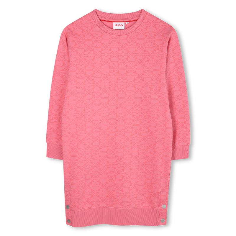 Kleid aus geb&uuml;rstetem Fleece HUGO 
                        GIRL