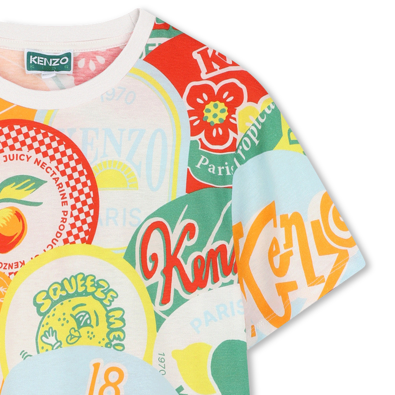 Bunt gemustertes Kleid KENZO KIDS 
                        GIRL