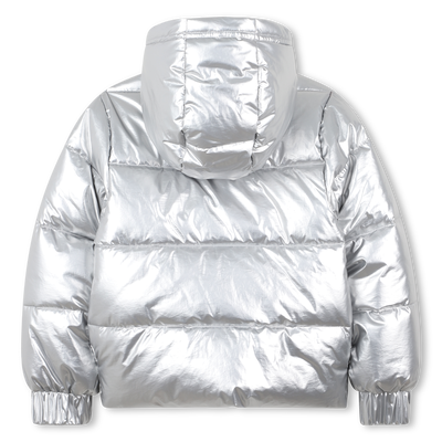Silberne Daunenjacke mit Kapuze DKNY M&Auml;DCHEN