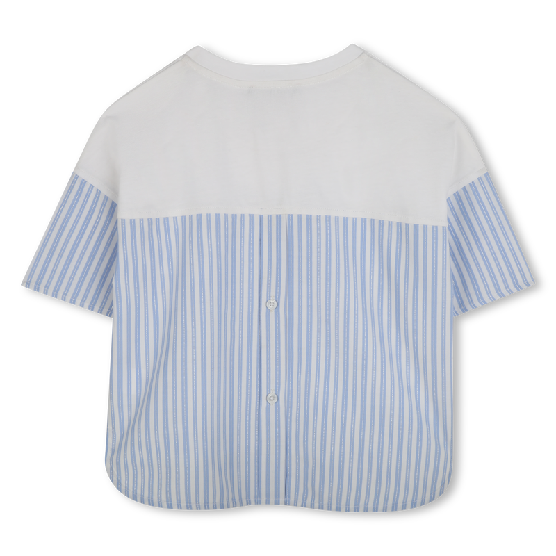 T-Shirt aus zwei Materialien KARL LAGERFELD KIDS 
                        GIRL