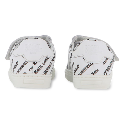 Ledersneaker mit Klett KARL LAGERFELD KIDS UNISEX