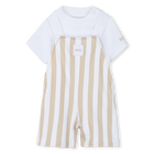 Overall + t-shirt-set, BEIGE, hi-res