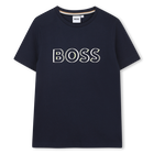T-Shirt aus Baumwolle, MARINE, hi-res