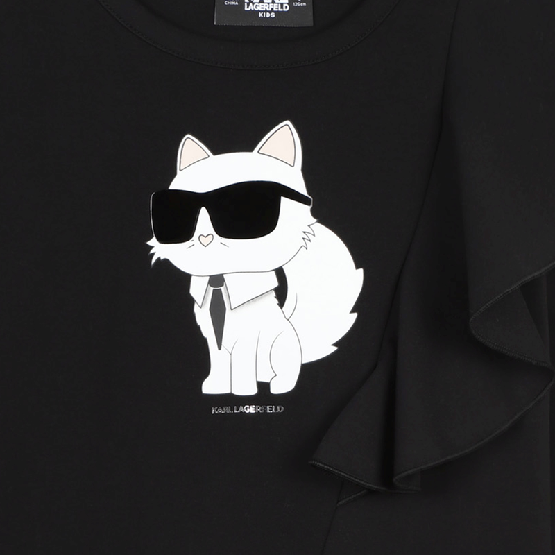 Gerades Kleid mit Volants KARL LAGERFELD KIDS 
                        GIRL