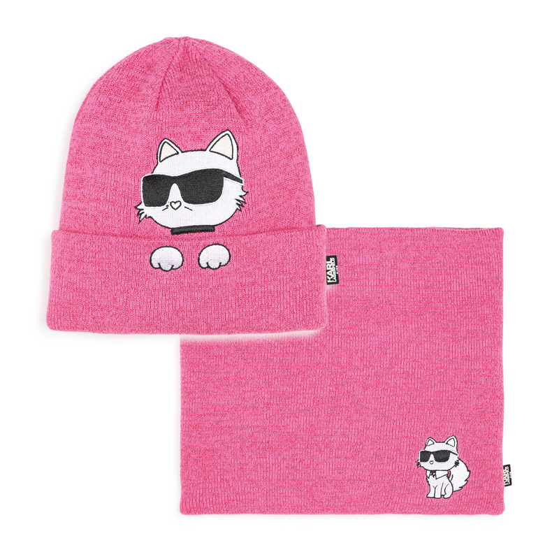 Set aus M&uuml;tze und Halsw&auml;rmer KARL LAGERFELD KIDS 
                        GIRL