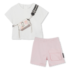Baumwoll-T-Shirt und Shorts, ROSE, hi-res