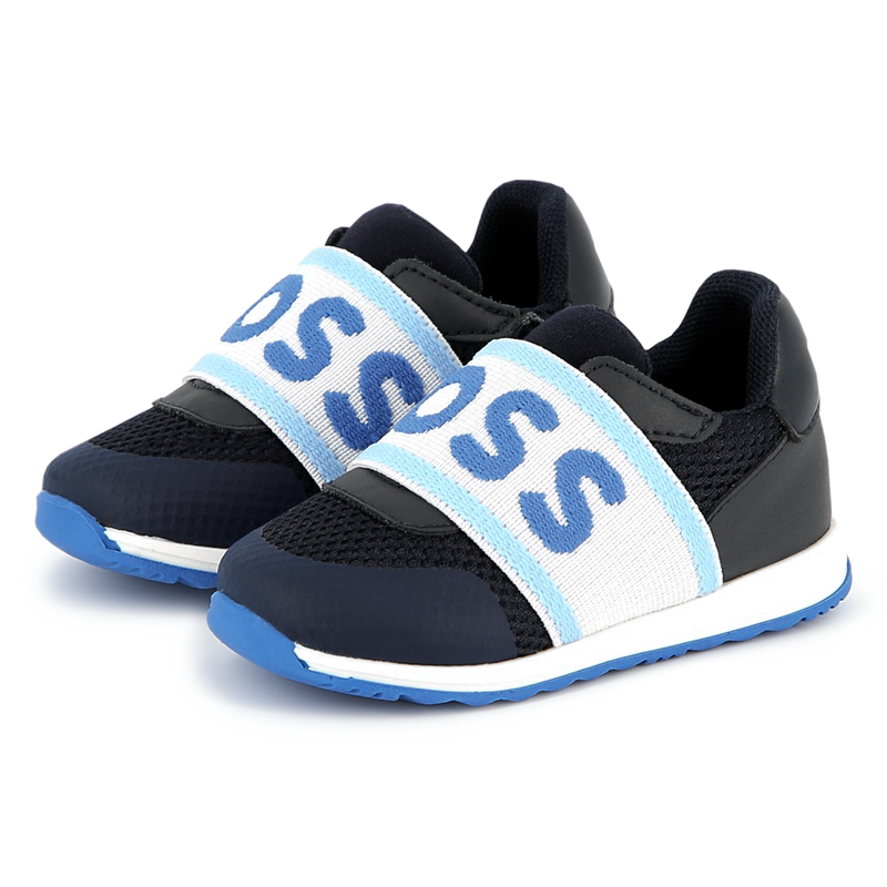 Ledersneaker mit Mesh BOSS 
                        BOY