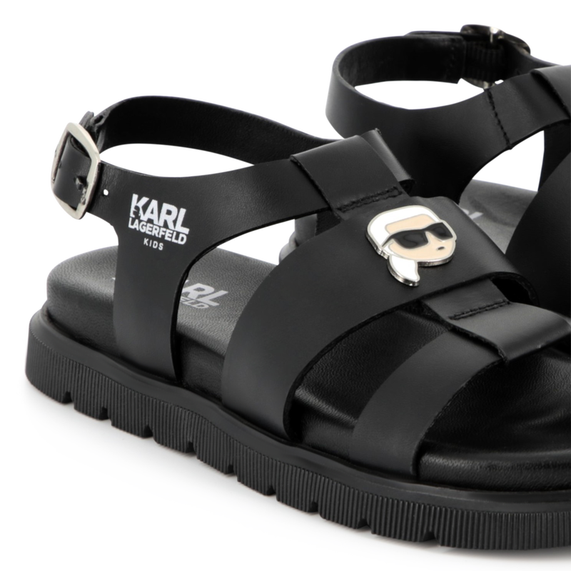 Leder-Sandalen mit Schnalle KARL LAGERFELD KIDS 
                        GIRL