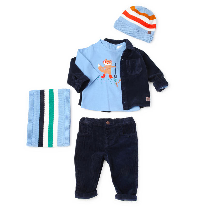 Einfarbiges Hemd aus Samt-Cord CARREMENT BEAU 
                        BOY