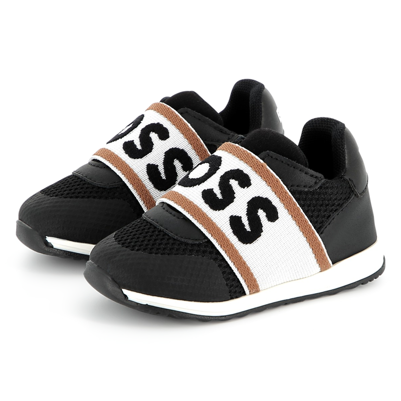 Ledersneaker mit Mesh BOSS 
                        BOY