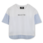 T-Shirt aus zwei Materialien KARL LAGERFELD KIDS 
                    GIRL