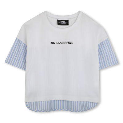 T-Shirt aus zwei Materialien KARL LAGERFELD KIDS GIRL