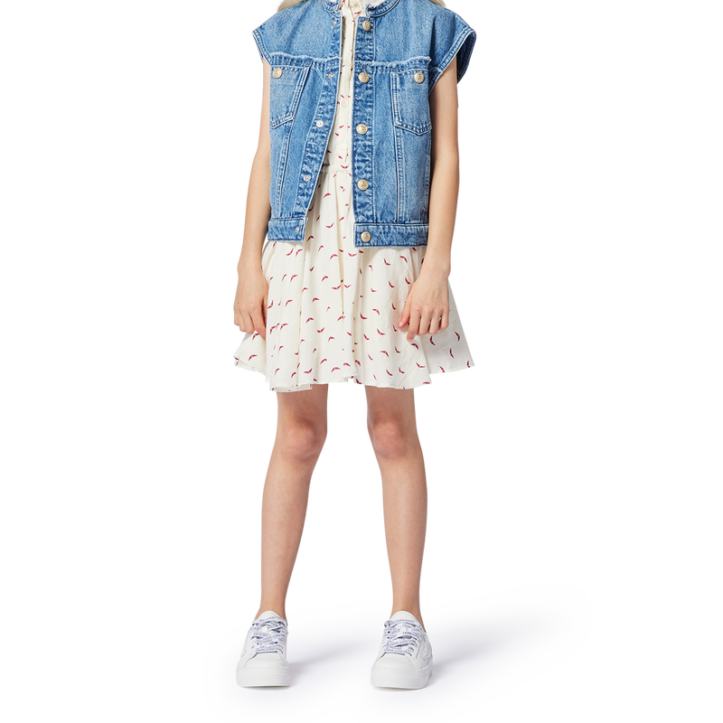 &Auml;rmelloses Kleid mit Muster