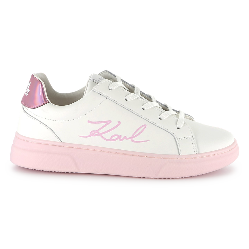 Schn&uuml;rsneakers aus Leder KARL LAGERFELD KIDS 
                        GIRL
