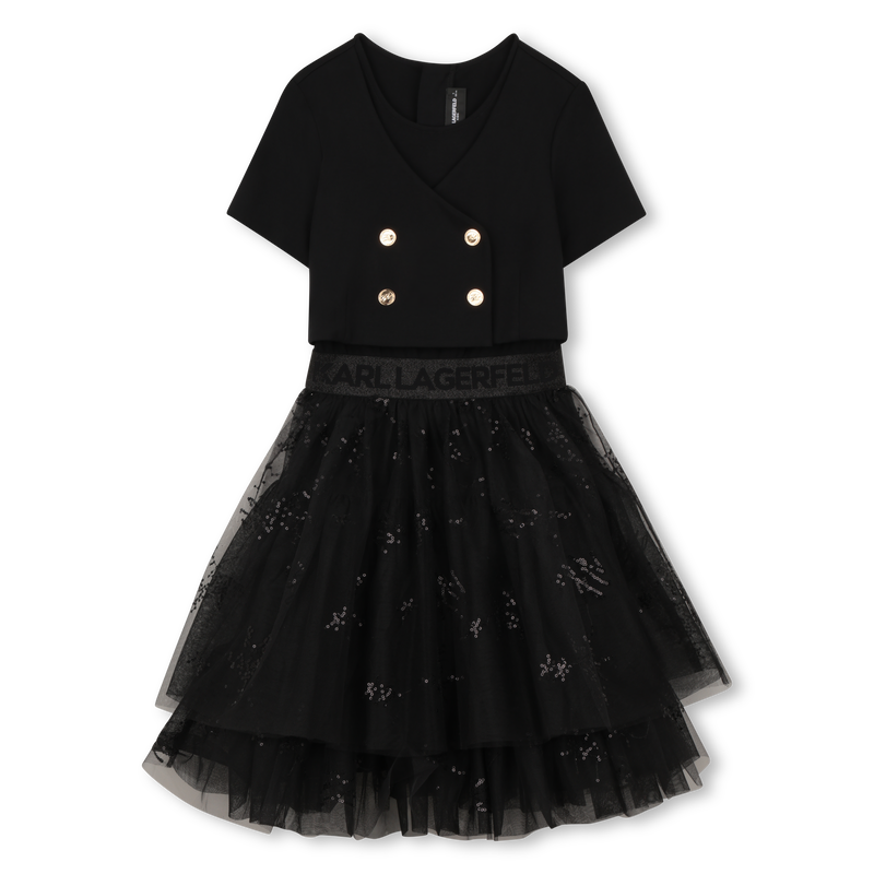 ZEREMONIENKLEID AUS BI-MATERIAL KARL LAGERFELD KIDS 
                        GIRL