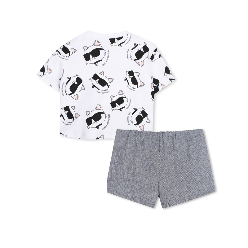 SET AUS T-SHIRT UND SHORTS KARL LAGERFELD KIDS 
                        GIRL